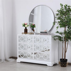 Elegant Decor Modern 6 Drawer 48 Dresser In Hand Painted White