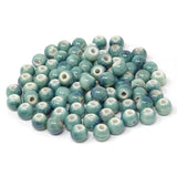 Honbay 100PCS 10mm Ceramic Beads Porcelain Flower Round Spacer Loose Beads with 1PCS Drawstring Bag for Necklaces Earrings Brace