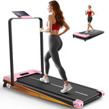 ANCHEER Treadmill with Handle Bar, 3.0 HP Foldable Walking pad with 12% Incline, 320 lbs Capacity-Portable Under Desk Folding Tr