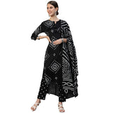 ishin Women's Silk Blend Embroidered Straight Kurta suit set With Dupatta & Pants DhKpldsgl-18035_M_Black