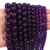 Zenkeeper 108Pcs Purple Natural Stones Chalcedony Beads Spacer Loose Beads Bulk with Holes Handcrafted for DIY Bracelets Jewelry