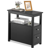 SUPER DEAL End Table with Drawers 3 Tier Narrow Side Table Wood Sofa Table for Living Room Bedroom Office Small Spaces, 23.6 x 2