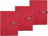 Corporate Culture Red Diary With Magnetic Flap | Set Of 3| Planner | Organizer | Perfect For Office/Home/School/Business/Writing