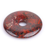 GEM-Inside 40mm Mixed-Color Red Jasper Stone Circle Donuts Beads for Pendant Jewelry Making Power Energy Chakra Massage GuaSha S
