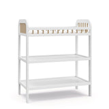 Storkcraft Pasadena Changing Table with Water-Resistant Changing Pad (White with Driftwood) - GREENGUARD Gold Certified, Include