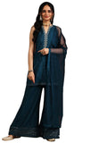 Libas Women'S Silk Blend Embroidered Kurta Set (36839 Blue