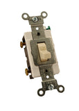 Leviton Cs1202T 20Amp, 120/277Volt, Toggle SinglePole AC Quiet Switch, Commercial Grade, Grounding, Light Almond
