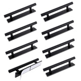 8 Pack Adhesive Cabinet Handles, Self-Stick Push Pull Helper Black ABS Material Wardrobe Handle No Drill Instant Cabinet Drawer 