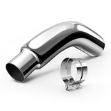 HILMITILE Exhaust Tip, 4 Inch Diesel Exhaust Tip Elbow Tip with a Clamp, 4'' Inlet 5'' Outlet Chromed Exhaust Tip for Pickups, T