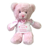 Mandy's Moon Personalized Gifts Pink Bear 12 Inch Personalized Teddy Bear for Baby Girl