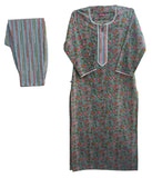Anni Designer Women'S Cotton Blend Printed Straight Kurta With Pant (Dawai Green-Nw_L_Green_Large),Green,L