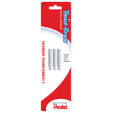 Pentel Twisterase Refill Erasers, Qty 1, Pkg Of 3