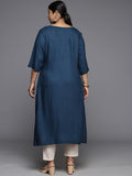 Libas Women'S Rayon Embroidered Straight Kurta (25316_Blue_6Xl)