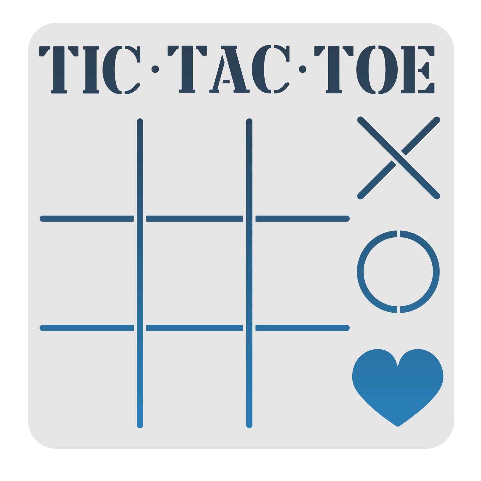 FINGERINSPIRE Tic Tac Toe Board Stencil DIY Family XOXO Game Home Decor Gift 11.8x11.8inch Stencil Template Large Reusable Mylar