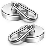 FINDMAG 170LBS Magnetic Hooks Heavy Duty, Strong Neodymium Magnetic Hooks with Carabiner Hook for Hanging at Home, Office Locker