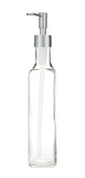 Rail19 French Vessel Glass Soap Dispenser with Metal Pump - Refillable Hand Soap, Lotion & Sanitizer for Sinks and Small Counter