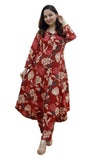 Leriya Fashion Rayon Ethnic Co Ord Set for Women Kurta Set for Women | 2 Piece Kurta Set | Kurta with Pant for Women (Large, Mar