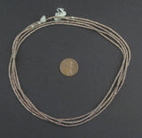 The Bead Chest Dark Silver Heishi Beads - 2mm Ethiopian Metal Spacers, Full Strand for Jewelry Making I Approximately 450+ Beads