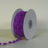 AK TRADING CO. 25 Yards Fuzzy Pom Pom Wired Trim Ribbon Lace Purple