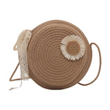Snappsy Crossbody Bag For Women Portable Modern Woven Purse For Holiday Summer Party Brown