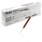 Pentel Refill Ink for EnerGel 0.7mm Needle Tip Liquid Gel Pen, Pack of 12, Red Ink (LRN7B12)