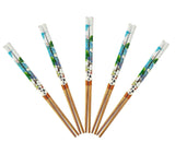 AASA Reusable Lightweight Wooden Chopsticks for Home Use for Eating Food (Set of 5 Pairs) Multicolor