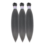 Grey Braiding Hair Pre Stretched 16 Inch Braiding Hair Short Synthetic Box Braids Hair for Braiding