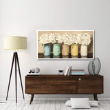 Hydrangeas In Mason Jars-Paper Art-62,,X32,,