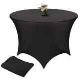 Round Spandex Tablecloth Black Round Stretch Table Cloth Circle Spandex Table Covers Fitted for Wedding Party Birthday Decoratio