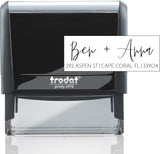 Self Inking Modern Address Stamps | Custom Return Address Stamper (Modern Brush Script, Xtra Wide)