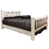 Montana Woodworks Wolf Design Laser Engraved Bed (King: 94 In. L X 80 In. W X 47 In. H (199 Lbs.))
