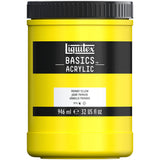 Liquitex BASICS Acrylic Paint, 946ml (32oz) Jar, Primary Yellow