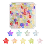 MakemadeDIY 120Pcs 8mm Star Glass Beads for Jewelry Making Colorful Cute Star Glass Spacer Beads for DIY Bracelets Necklaces Ear