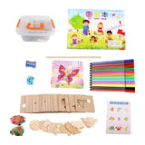 ATORSE Wooden Drawing Stencils for Kids DIY Painting Templates for Children Student