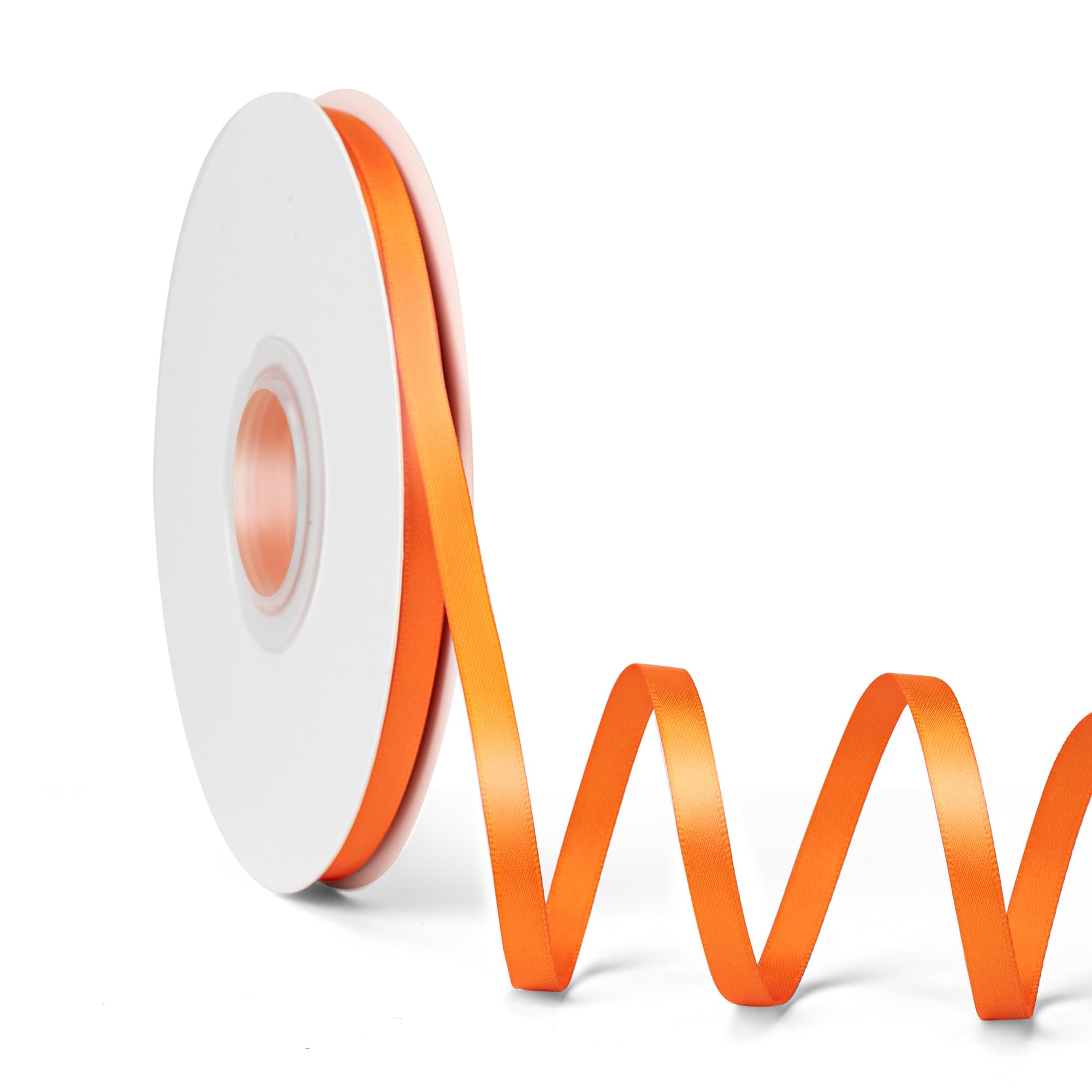 Laferri Russet Orange Satin Ribbon,1/4 X 50 Yards,Double Faced Thin Fabric Ribbon Use for Gift Wrapping DIY Craft Floral Bouquet