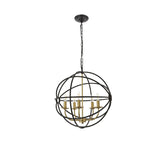 Living District Indoor Modern Home Decorative Bright Ceiling Octavia 5 Light Brass And Dark Brown Pendant