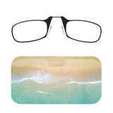 ThinOptics Universal Pod Case + Rectangular Reading Glasses, Surf & Sand, 48 mm + 2