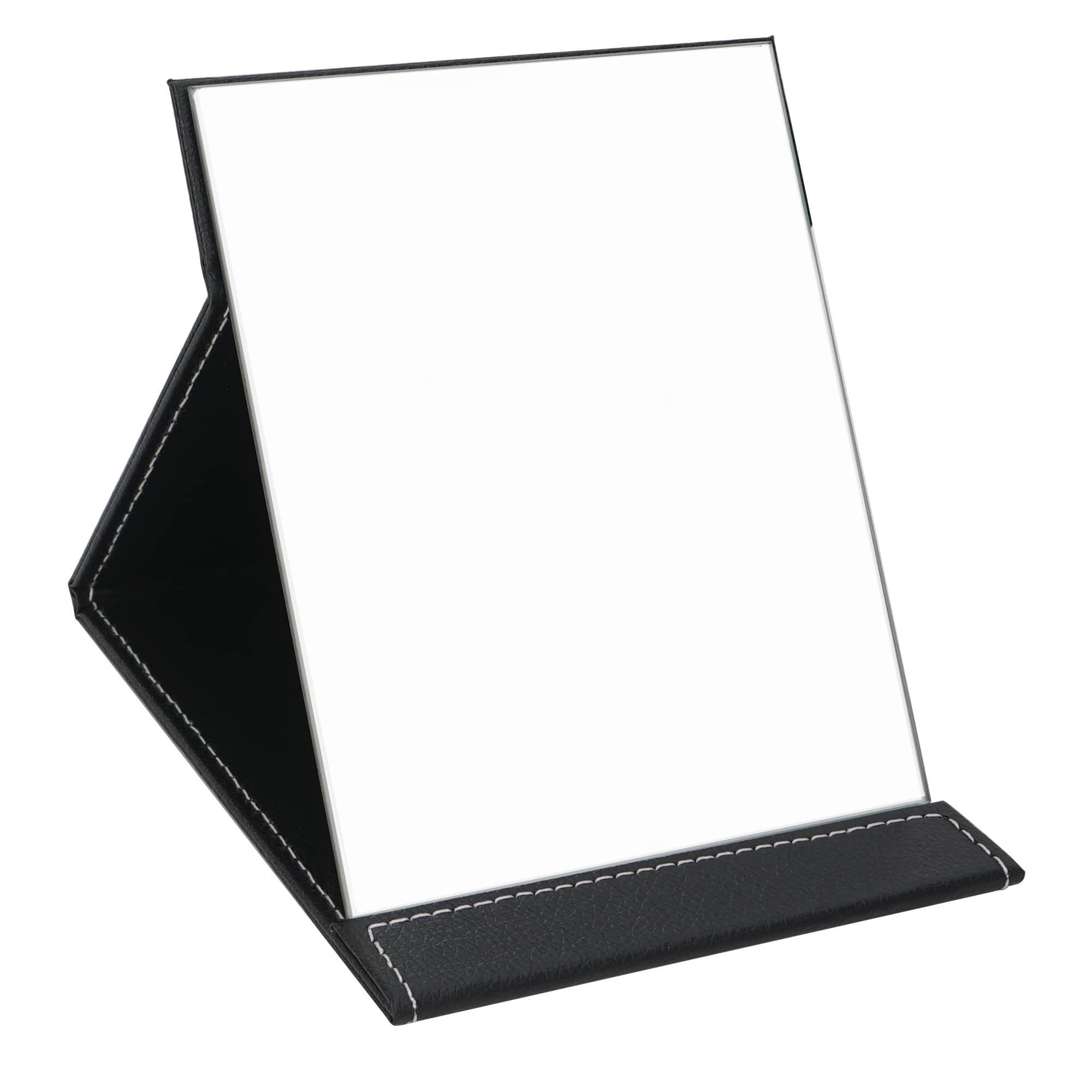EFAILY Folding Travel Mirror, PU Portable Adjustable Rectangular Ultrathin Mirror, for Travel, Camping,Home(6.4W 5.3L)