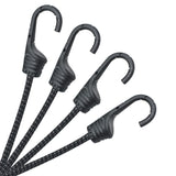 MARRTEUM 36-Inch Bungee Cords with Hooks Black Elastic Rope Straps for Camping, Bike, Folding Wagon, Trunk etc. [4PCS, Plastic-c