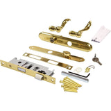 Larson Certified Storm Door Revere Mortise Brass Handle Set, Storm Door Handle Replacement with Keyed Deadbolt