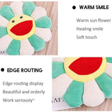 SNEPOO Smile Face Plush Rainbow Pillow, Sunflower Indie Decor Plush Pillow Soft & Comfortable Flower Floor Pillow for Home Readi