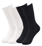 Voici Mens Formal Cotton Socks White And Black Color Pack Of 4 Free Size