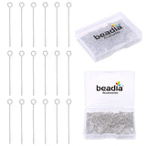 BEADIA Platinum Plated Open Eye Pins Non Tarnish 20mm 200pcs for Jewelry Making Findings