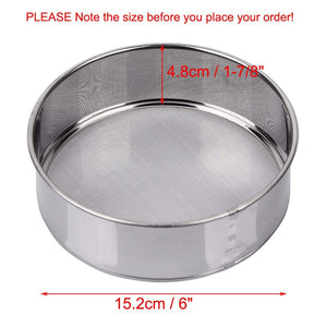 AMPSEVEN Flour Sifter for Baking - 60 Mesh Stainless Steel 6inch Small Tamis Round Sifter,Mini Fine Mesh Flour Sieve(6 Inch, 60m