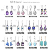 12 Pairs Teardrop Druse Crystal Drop Dangle Earrings for Women Cubic Zirconia Huggie Hoop Earring Jewelry Set Christmas Gifts (1