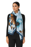 Icw WomenS Elegant Floral Print Scarf For Women Dn100 (Blue)