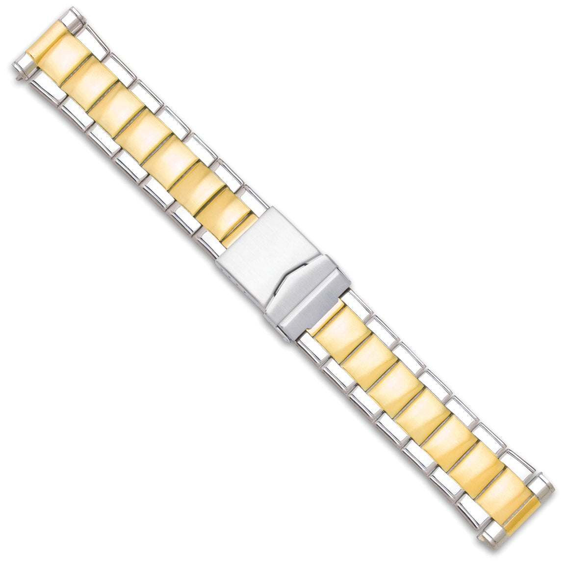 deBeer Oyster Style Link Metal Watch Band - Two Tone - 24mm