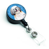 Carolines Treasures SC9128BUBR Blue Shih Tzu Retractable Badge Reel for Nurses ID Badge Holder with Clip Retractable Employee 