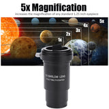 1.25 Inch Barlow Lens,5X Magnification Aluminum Alloy Multi-Coated Optical Barlow Lens with M42 x 0.75mm Thread,for 31.7mm Astro