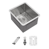 Sarlai 14 Bar Sink Undermount - 14x18 Undermount Kitchen Sink Single Bowl 16 Gauge Stainless Steel Under Counter Bar Prep RV Cam